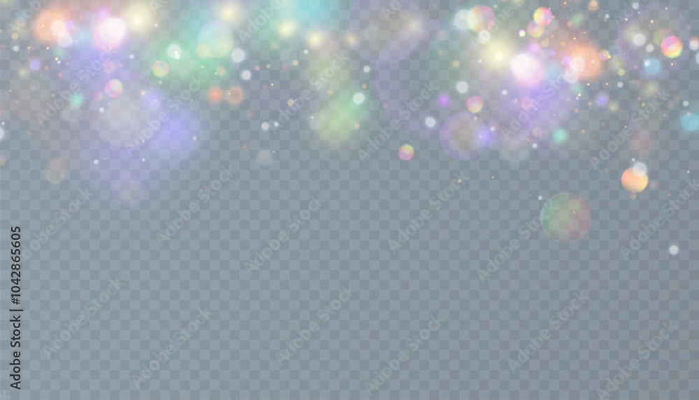 Aufkleber glowing light effect with lots of shiny particles isolated on transparent background. vector star cl