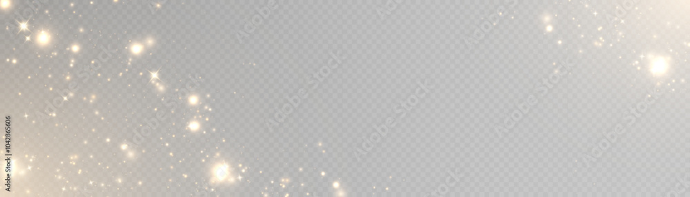 Poster glowing bokeh and glitter effect with bright dust particles isolated on light background. star cloud