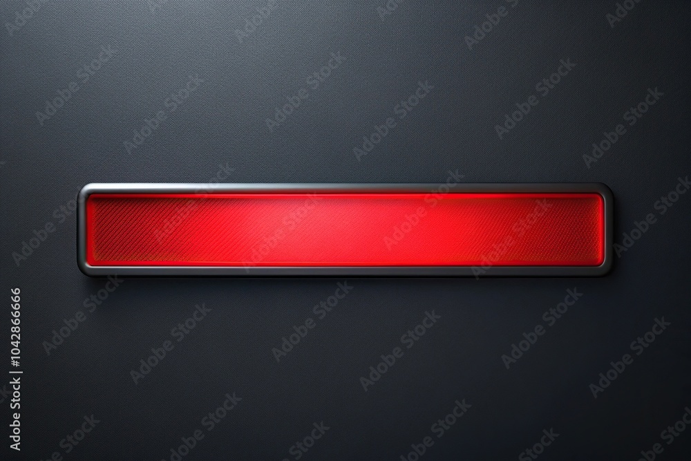 Poster loading bar on black background with red color close up detail