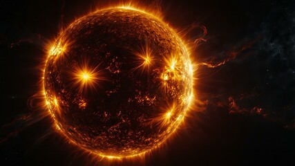 太陽フレアのエネルギーの爆発/宇宙の嵐