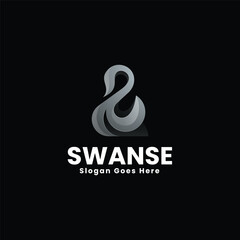 Fototapeta premium Vector Logo Illustration Swan Gradient Colorful Style