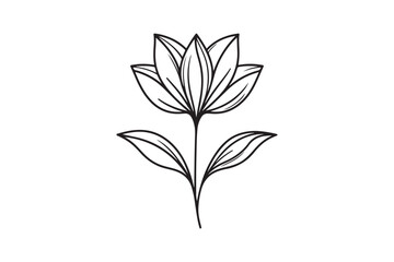 Line Art Flower Logo Design Icon Symbol Illustration 22.eps