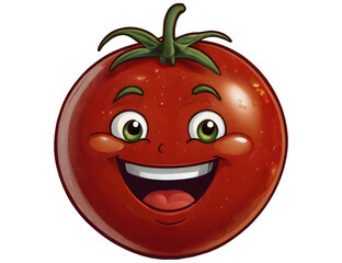 smiley tomato on white