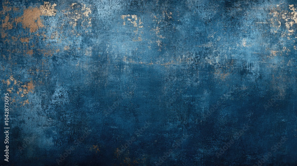 Poster abstract blue background with golden texture. this image can be used as a background for websites, s