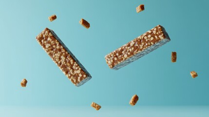 Dynamic food photography, breakfast cereal frozen in motion, capturing the essence of a vibrant start