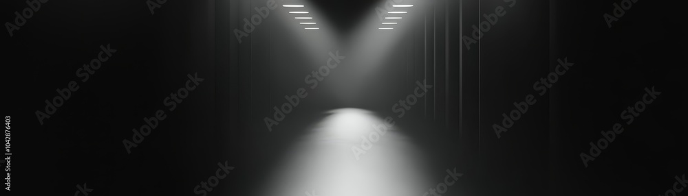 Poster illuminated darkness, a captivating display of light and shadow in architectural design
