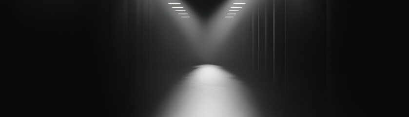 Obraz premium Illuminated darkness, a captivating display of light and shadow in architectural design