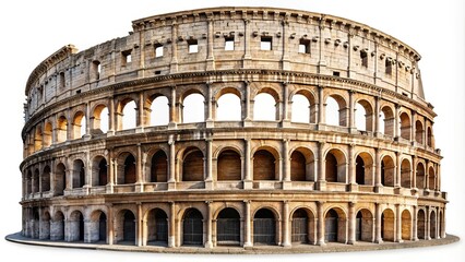 Obraz premium Colosseum silhouette isolated on white background