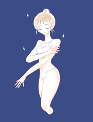 美容イメージの女性　下着