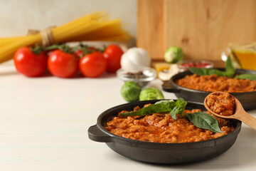 Bolognese sauce, concept of tasty and delicious food