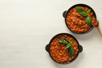 Bolognese sauce, concept of tasty and delicious food