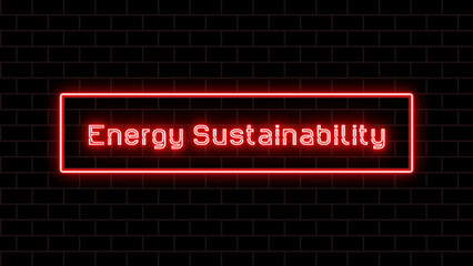 Energy Sustainability のネオン文字