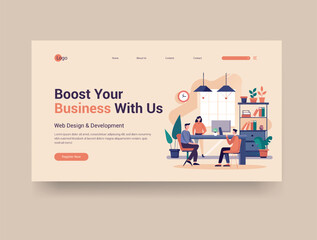 Digital marketing agency web banner, cover design template