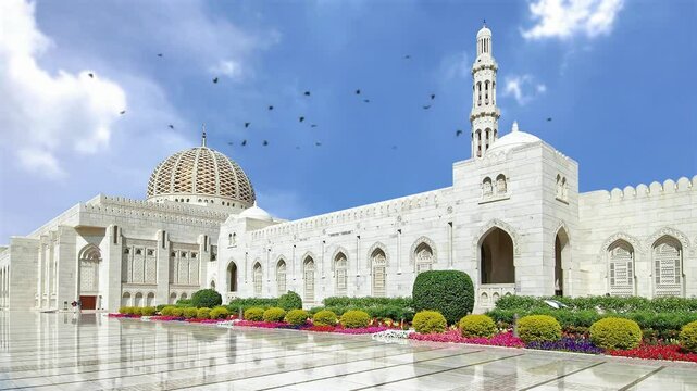 Sultan Qaboos Grand Mosque, Muscat, Oman
The Sultan Qaboos Grand Mosque is the largest mosque in Oman, located in the capital city of Muscat. Sultan Qaboos Grand Masjid. Wonderful courtyard of mosque