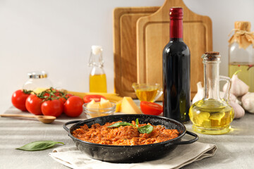 Bolognese sauce, concept of tasty and delicious food