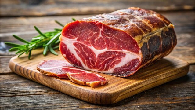 Long shot of Italian capocollo cured pork shoulder