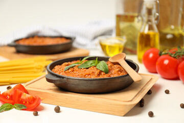 Bolognese sauce, concept of tasty and delicious food