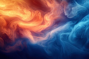Obraz premium Abstract Swirling Smoke in Warm and Cool Colors