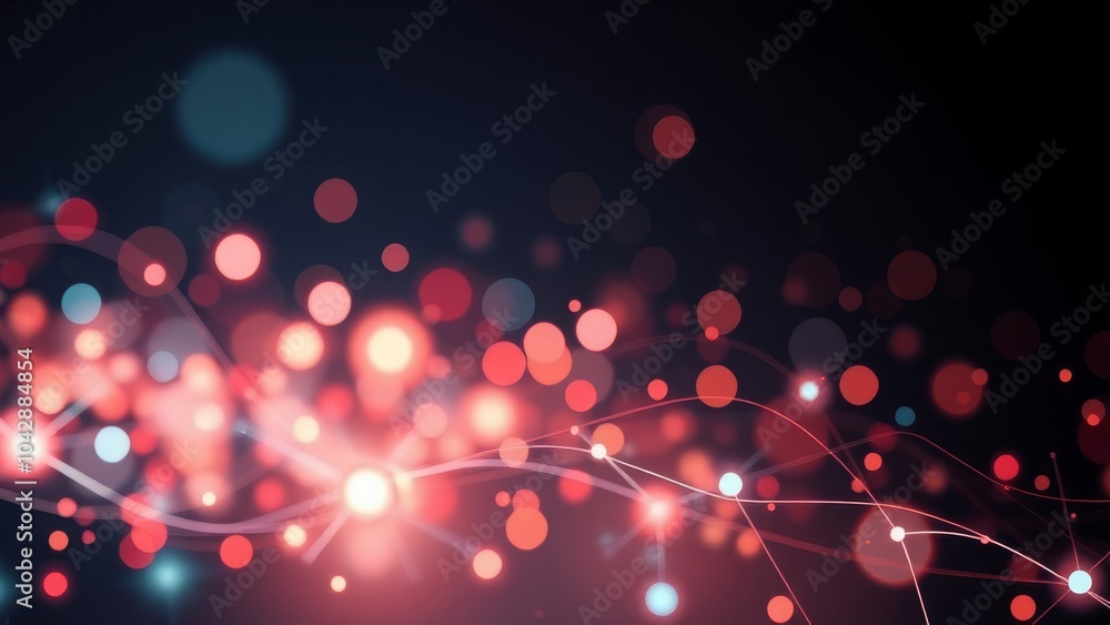 Poster colorful abstract background with lines and dots