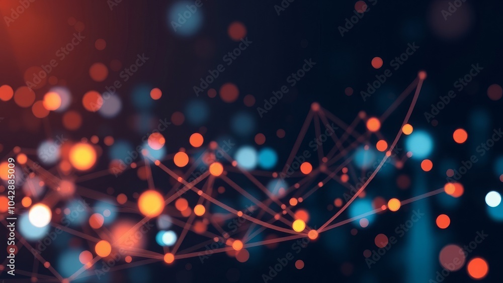 Poster colorful abstract background with lines and dots