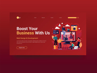 Modern film industry business web banner template design