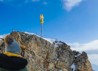Wanderer auf der Zugspitze