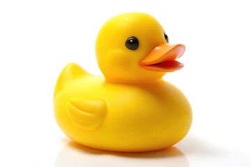 Lovely yellow duck isolated on white background