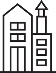 Building Icon Line Art