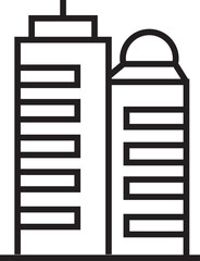 Office Building Tower Icon Line Art