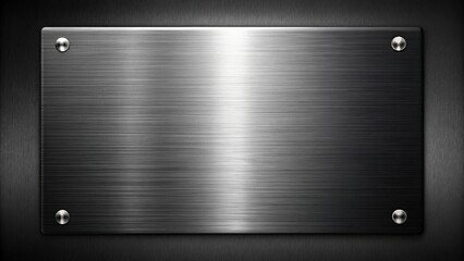 Low angle black brushed polished metal plate texture