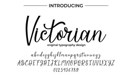 Victorian Font Stylish brush painted an uppercase vector letters, alphabet, typeface