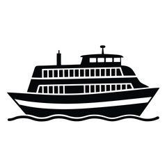 Vector Ferry Vehicle Silhouette.