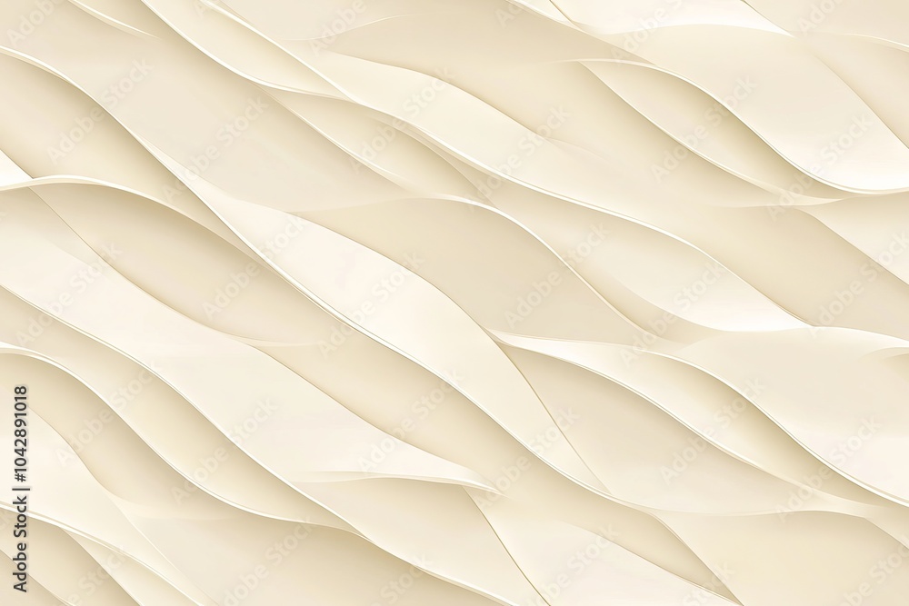 Poster seamless vector illustration of geometric diagonal fabric wave pattern on cream-colored background f