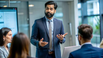 Indian Consultant Presenting Ideas in Seminar
