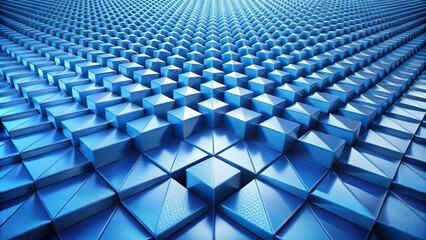 Fototapeta premium Low angle geometric pattern of blue shapes