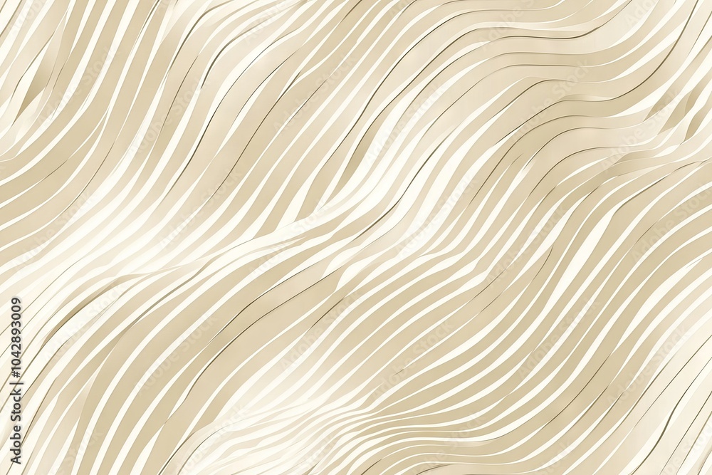 Poster seamless vector illustration of geometric diagonal fabric wave pattern on cream-colored background f
