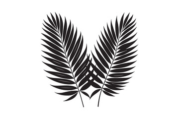 Obraz premium tropical two separated black leaf silhouette 54.eps