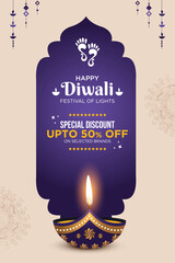 Diwali Sale Advertisement, Banner, Poster, Design vector template, Creative flyer concept, Graphic design element