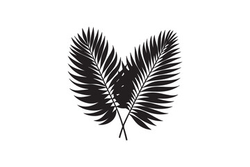 Obraz premium tropical two separated black leaf silhouette 56.eps