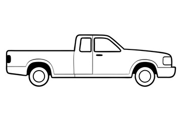 Pickup Truck | isolated vector silhouette illustration on white background