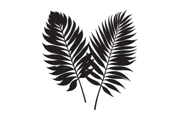 Obraz premium tropical two separated black leaf silhouette 63.eps