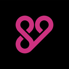 Number 89 logo vector with heart shape