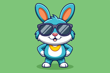 Fototapeta premium Cool Easter Bunny Rabbit in Sunglasses Cartoon