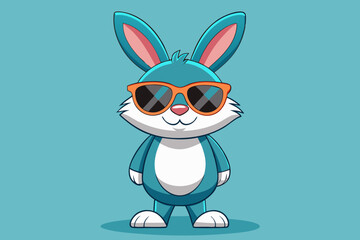 Cool Easter Bunny Rabbit in Sunglasses Cartoon