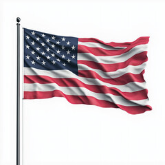 Obraz premium Us Flag Waving Isolated