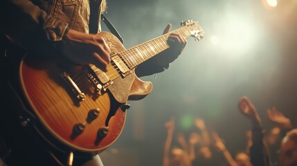 Fototapeta premium Electric guitar performance at concert