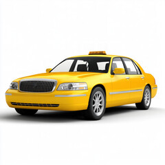 Yellow Taxi Isolated