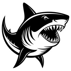 shark cartoon isolated on white