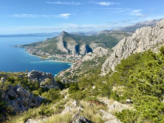 view from the mountain on Omiš croatia
