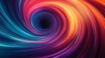 Obraz premium swirling vortex of space-time, with colorful light trails stretching into infinity of a black hole